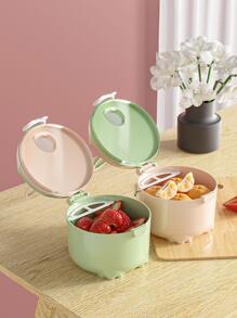 1pc Random Color Portable Milk Powder Container, Airtight Infant Food Storage Box With Compartments For Outside