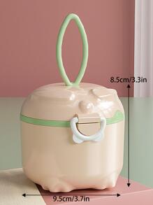 1pc Random Color Portable Milk Powder Container, Airtight Infant Food Storage Box With Compartments For Outside