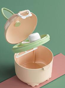 1pc Random Color Portable Milk Powder Container, Airtight Infant Food Storage Box With Compartments For Outside