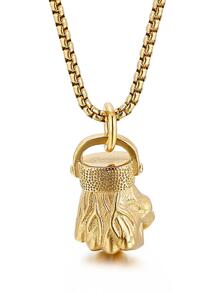 1 Piece Newest Style Punk Hip Hop Style Men Hand Charm Necklace Fist Pendant Necklace For Men Gift - Multicolor - View 1