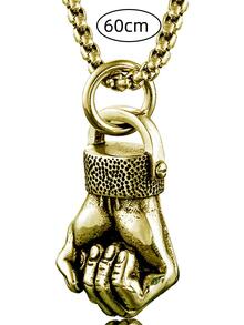 1 Piece Newest Style Punk Hip Hop Style Men Hand Charm Necklace Fist Pendant Necklace For Men Gift - Multicolor - View 3