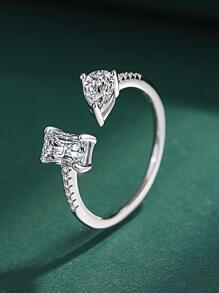 ESBERRY 1枚可调节几何戒指，女士拇指戒指，925纯银精致珠宝礼品 - 銀色 - 查看 2