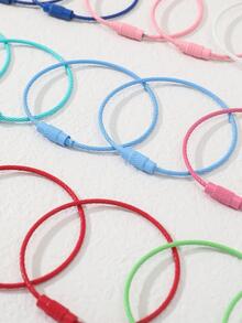 24 Chiếc Ngẫu Nhiên Nữ Nhiều Màu Sắc Tráng Men Dây Thép Dây Màu Kẹo Móc Chìa Khóa Tự Làm Khóa Chìa Khóa phụ Kiện Phối Màu - Nhiều màu - Xem 5