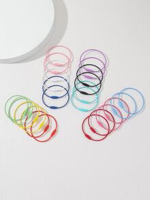 24 Chiếc Ngẫu Nhiên Nữ Nhiều Màu Sắc Tráng Men Dây Thép Dây Màu Kẹo Móc Chìa Khóa Tự Làm Khóa Chìa Khóa phụ Kiện Phối Màu - Nhiều màu - Xem 3