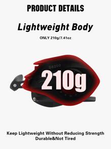 1个轻型路亚卷线器，12磁力刹车系统，7.2:1齿轮比，最大刹车力8公斤，加长手柄 - 彩色 - 查看 5