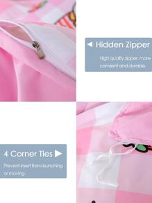 3pcs Cartoon Pattern Duvet Cover Set (1 Duvet Cover And 2 Pillowcases) Modern Home Textile Bedding Set - Multicolor - View 10