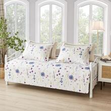 3 Piece Daybed Cover Set Twin Reversible Cozy Daybed Bedding Sets Double Sided Quilting Bedspread Coverlet Floral Printed Day Bed Cover All Season for Twin Bed with 2 Standard Shams,39"x75 - 紫色 - 查看 2