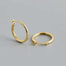 Minimalist European And American Style Small Circle Dangle Earrings, Fashionable And Versatile - Gold - View 1