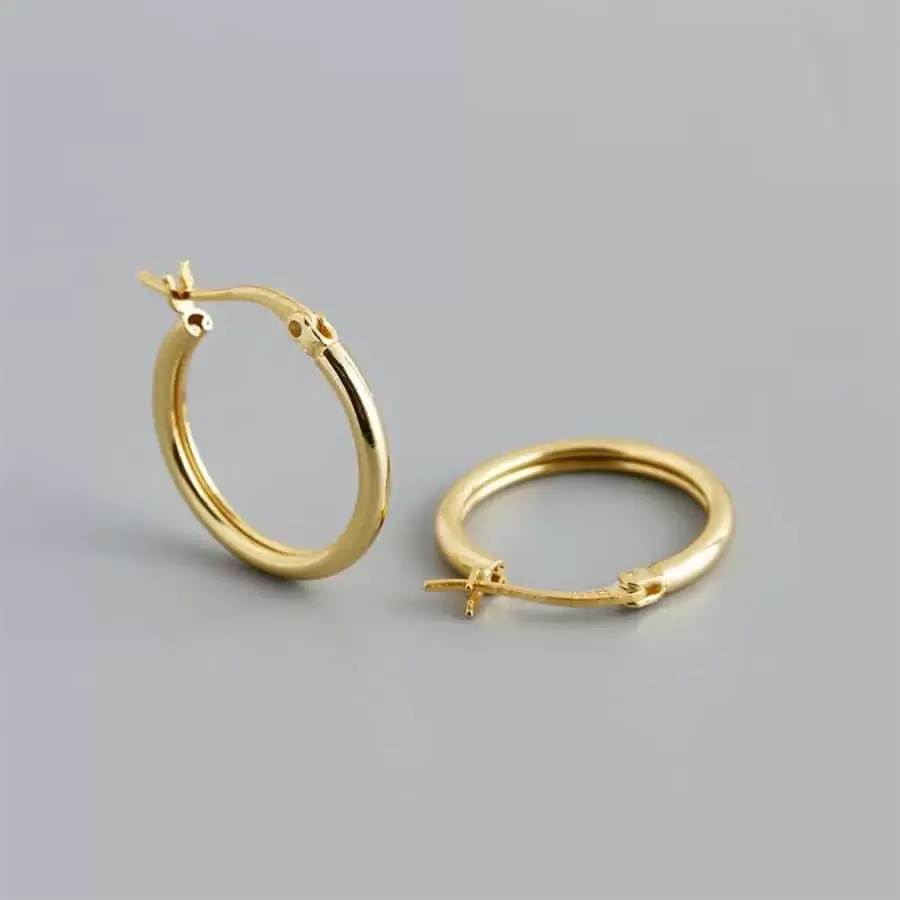 Minimalist European And American Style Small Circle Dangle Earrings, Fashionable And Versatile - Gold - View 1