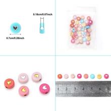 100pcs/set Random Heart Shaped Detailed Beads For Diy Jewelry Making, Bracelet, Necklace, Earring - Multicolor - View 4