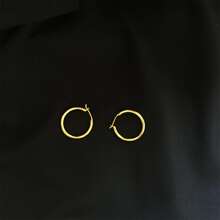 Minimalist European And American Style Small Circle Dangle Earrings, Fashionable And Versatile - Gold - View 4