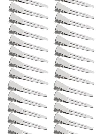30pcs Women's Seamless Metal Alligator Hair Clips, Silver Color, Suitable For Hair Extensions, Braids, Christmas & Thanksgiving Gifts, Autumn/Winter Hair Accessories ,Hair Styling Kit