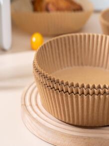 50 件/套空气炸锅烘焙纸垫，适用于烘烤面包、鸡翅、炸鸡、家用空气炸锅烹饪 - 咖啡棕 - 查看 5