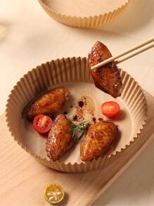 50 件/套空气炸锅烘焙纸垫，适用于烘烤面包、鸡翅、炸鸡、家用空气炸锅烹饪 - 咖啡棕 - 查看 6