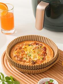 50 件/套空气炸锅烘焙纸垫，适用于烘烤面包、鸡翅、炸鸡、家用空气炸锅烹饪 - 咖啡棕 - 查看 7