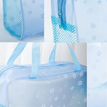 1 件装 PVC 透明化妆包 女士防水拉链化妆包 旅行盥洗包 学生手提包 女士宿舍必备旅行防水返校书包 旅行必备旅行收纳包 海滩暑假化妆包 化妆品收纳包 化妆品收纳 - 彩色 - 查看 8