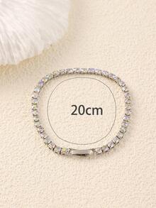 1 Máy Tính Thời Trang Nhiều Màu Sắc Đính Đá Cubic Zirconia Vòng Tay Hàng Đơn 4Mm Tròn Full Kim Cương Bóng Dây Chuyền Trang Sức - Nhiều màu - Xem 5