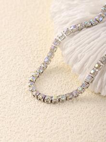 1 Máy Tính Thời Trang Nhiều Màu Sắc Đính Đá Cubic Zirconia Vòng Tay Hàng Đơn 4Mm Tròn Full Kim Cương Bóng Dây Chuyền Trang Sức - Nhiều màu - Xem 4