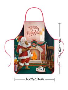 聖誕主題印花布迷人的廚房圍裙,抗皺紋工作適用於烹飪,烘烤,工藝品,園藝,咖啡店