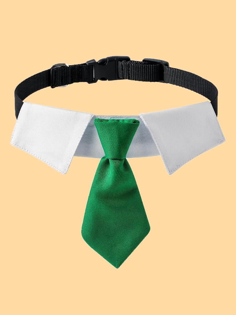 1 chiếc cà vạt mềm theo phong cách Anh Quốc Yếm nước dãi cho thú cưng thích hợp cho chó mèo - màu xanh lá - Xem 1