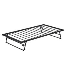 MERAX Twin Size Metal Daybed With Adjustable Trundle, Pop Up Trundle - Black - View 9