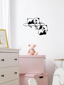 1pc Panda Wall Sticker - Black - View 2