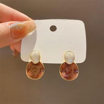 Round Drop Earrings