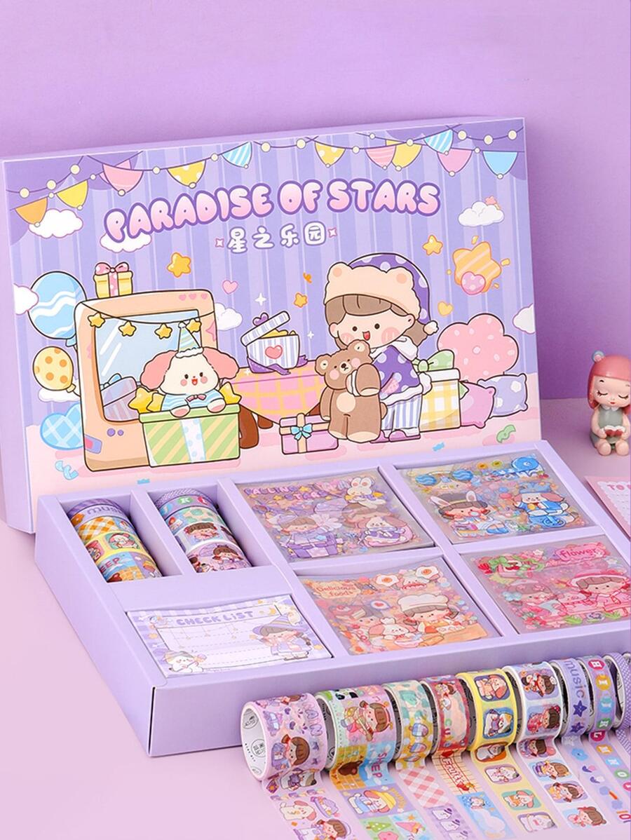 1 Pc Sticker Gift Box Set Sticker Tape Gift Box Set Girl Cut Scrapbook Sticker SHEIN USA