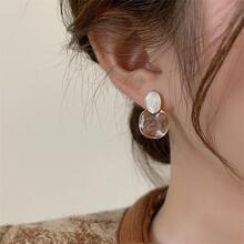 Round Drop Earrings - Coffee - View 5