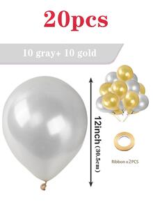 10/20/30入組12寸加厚啞光乳膠素色氣球套裝適用於生日,婚禮,派對裝飾用品 - 彩色 - 查看 6