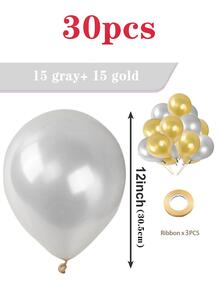 10/20/30入組12寸加厚啞光乳膠素色氣球套裝適用於生日,婚禮,派對裝飾用品 - 彩色 - 查看 7