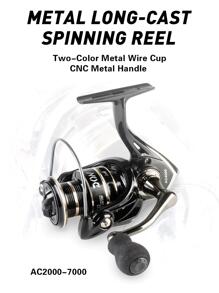 1入組AC2000-7000金屬卷線器5.2:1齒輪比CNC金屬手柄左右手可切換非常適合淡水和海水長拋 - 彩色 - 查看 5