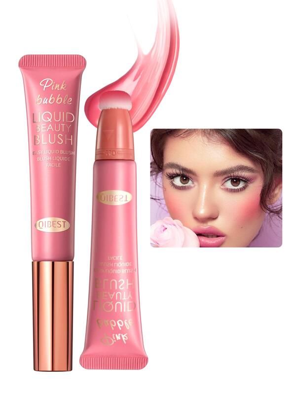 QIBEST Liquid Blush,1Pc Brightening Liquid Blush Hydrating Liquid Blush Natural Lasting Brightening Blush Smudge Proof Liquid Blush