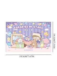 1 Juego de Caja de Regalo con Pegatinas - Caja de Regalo con Cinta Adhesiva, Pegatinas de Chicas, Artículos de Scrapbooking, Vuelta al Colegio, Útiles Escolares - Morado - Ver 7