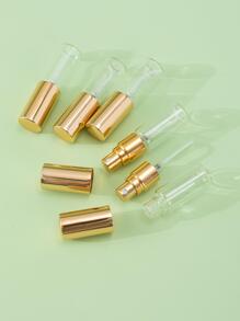 10 件 5ml 香水可填充瓶玻璃喷雾瓶迷你雾化器分配器旅行户外便携式随身喷雾器（金色盖子）