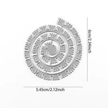 CYFUN DESIGN 1入組3D螺旋花花環金屬切削模具適用於DIY專輯裝飾工藝壓花紙製作 - 銀色 - 查看 2