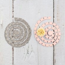 CYFUN DESIGN 1入組3D螺旋花花環金屬切削模具適用於DIY專輯裝飾工藝壓花紙製作 - 銀色 - 查看 3