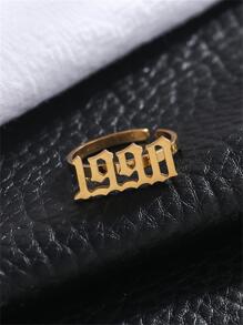 2026复古生日年份金色不锈钢戒指，时尚个性创意小众设计（注意：不锈钢接口较为脆弱，请小心弯曲戒指，以免断裂。此外，由于生产批次不同，可能存在轻微色差。另外，由于光线和拍摄角度的原因，实际产品颜色可能与图片略有不同。） - 金色 - 查看 6