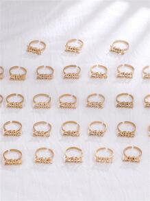 2026复古生日年份金色不锈钢戒指，时尚个性创意小众设计（注意：不锈钢接口较为脆弱，请小心弯曲戒指，以免断裂。此外，由于生产批次不同，可能存在轻微色差。另外，由于光线和拍摄角度的原因，实际产品颜色可能与图片略有不同。） - 金色 - 查看 7