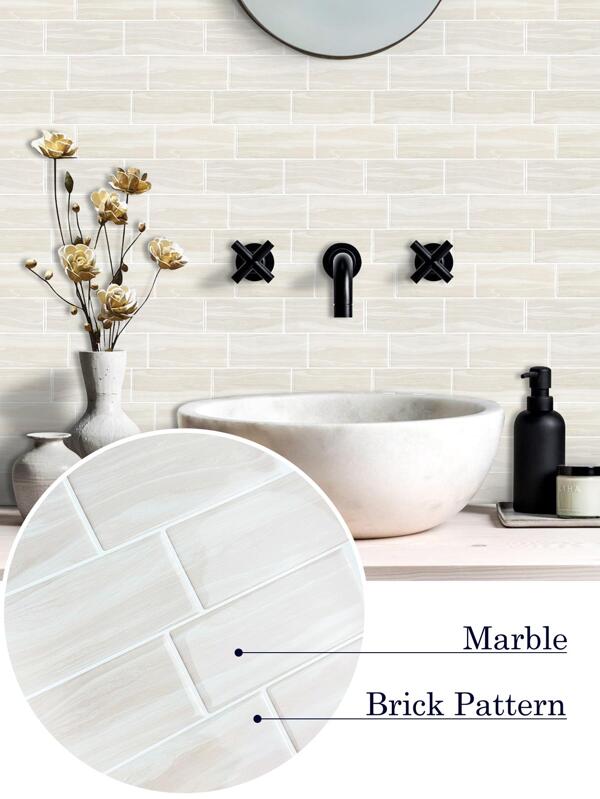 10 sheets waterproof and easy DIY cute wall tiles for kitchen and