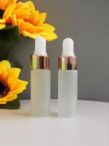 2入組5ML磨砂玫瑰金玻璃滴瓶帶粉色的帽子適用於精油,香水,精華轉移 - 彩色 - 查看 1