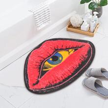 Lips & Eye Pattern Bath Rug Home Bathroom Decor Floor Carpet Outdoor Rug Door Mat Fall Decor Bathroom Accessories Back To School Entryway Decor - Red - View 1