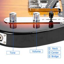 Maple Fingerboard GTL Electric Guitar SS Pickup Black - 棕色 - 查看 9