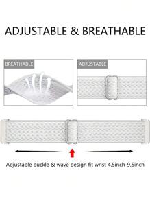 1 pièce Bracelet de montre unisexe en nylon réglable de 20 mm et 22 mm, compatible avec les montres connectées Samsung et Amazfit - Noir - Voir 5