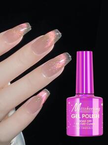 Misscheering 貓眼凝膠指甲油，亮銀色閃光拋光劑，美人魚全息紫色閃光美甲 UV LED 浸泡指甲磁性凝膠拋光劑指甲藝術 DIY 適合沙龍在家 - 彩色 - 查看 5