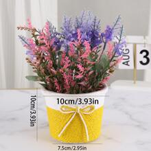 1pc Small Paper Rope Woven Flower Pot - Yellow - View 7