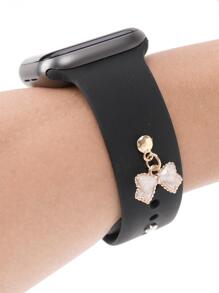 1入組合金可愛灰色領結錶帶吊飾裝飾與 Apple 錶帶配件兼容，與 Galaxy 錶帶吊飾兼容，與華為錶帶系列首飾兼容