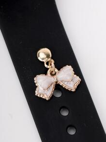 1入組合金可愛灰色領結錶帶吊飾裝飾與 Apple 錶帶配件兼容，與 Galaxy 錶帶吊飾兼容，與華為錶帶系列首飾兼容