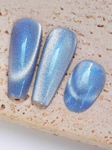 Misscheering 超閃亮極光變色龍凝膠指甲油，亮銀色閃光拋光劑，淺藍色閃光貓眼美人魚全息美甲 UV LED 浸泡指甲磁性凝膠拋光劑指甲藝術 DIY 適合沙龍在家 - 彩色 - 查看 2