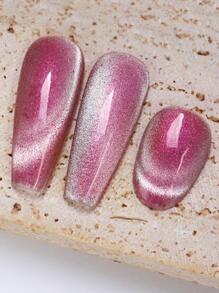 Misscheering 貓眼凝膠指甲油，亮銀色閃光拋光劑，美人魚全息紫紅色閃光美甲 UV LED 浸泡指甲磁性凝膠拋光劑指甲藝術 DIY 適合沙龍在家 - 彩色 - 查看 2